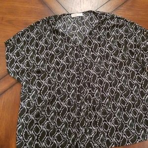 Michael kors green python print top